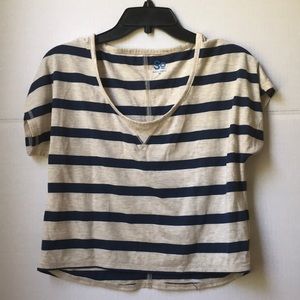 Blue and cream striped shirt